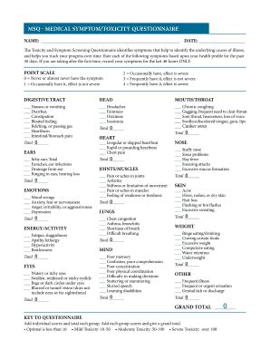 msq questionnaire